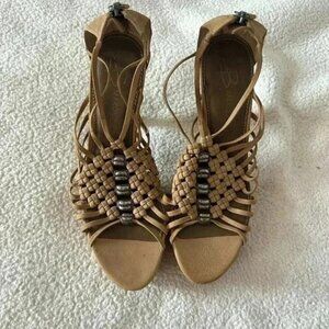B Makowsky Anna Strappy Open Toe High Heels